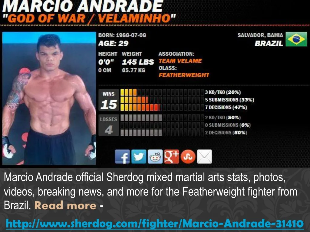marcio andrade official sherdog mixed martial