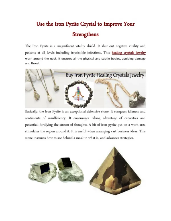 Use the Iron Pyrite Crystal to Improve Your Strengthens