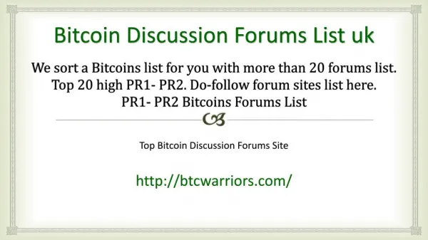 Bitcoin Discussion Forums