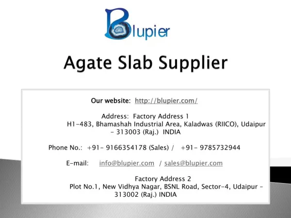 Agate Slab Supplier