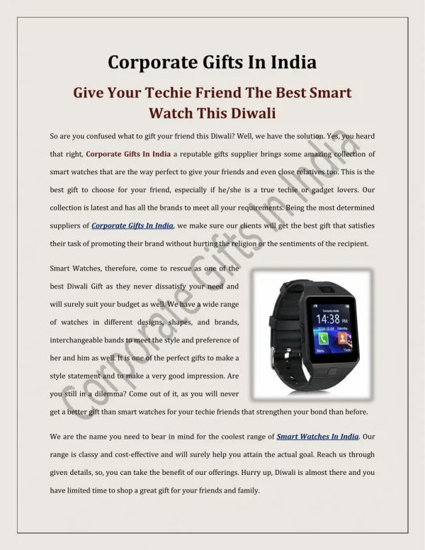 Give Your Techie Friend The Best Smart Watch This Diwali