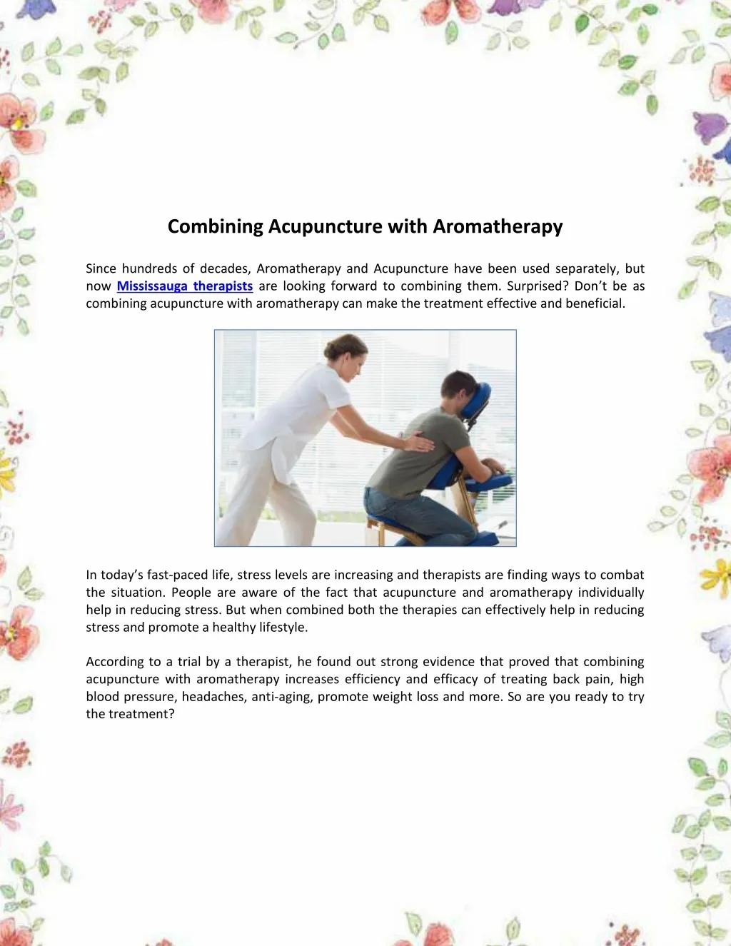 combining acupuncture with aromatherapy