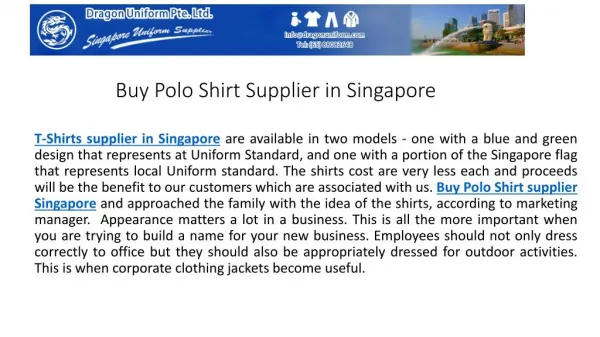 Buy Polo Shirt Supplier in Singapore