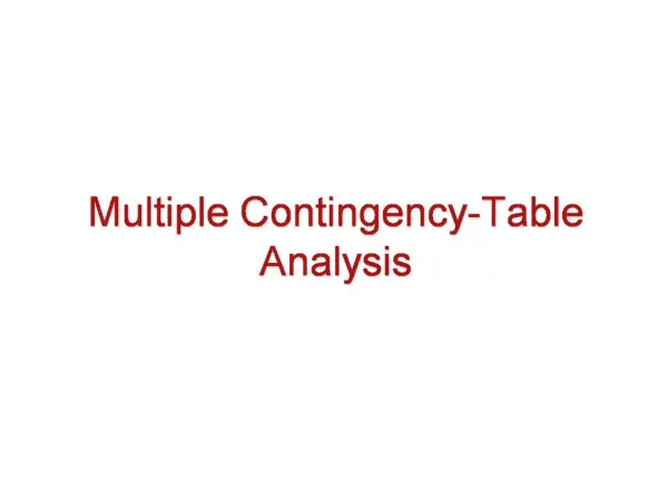 Multiple Contingency-Table Analysis