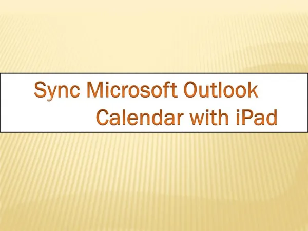 Sync Outlook calendar with iPad