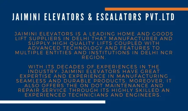 lift manufacturers in delhi