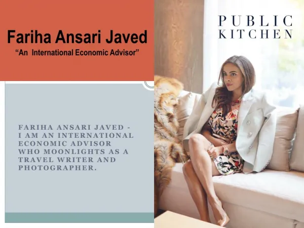 Fariha Ansari Javed - International Economic Advisor