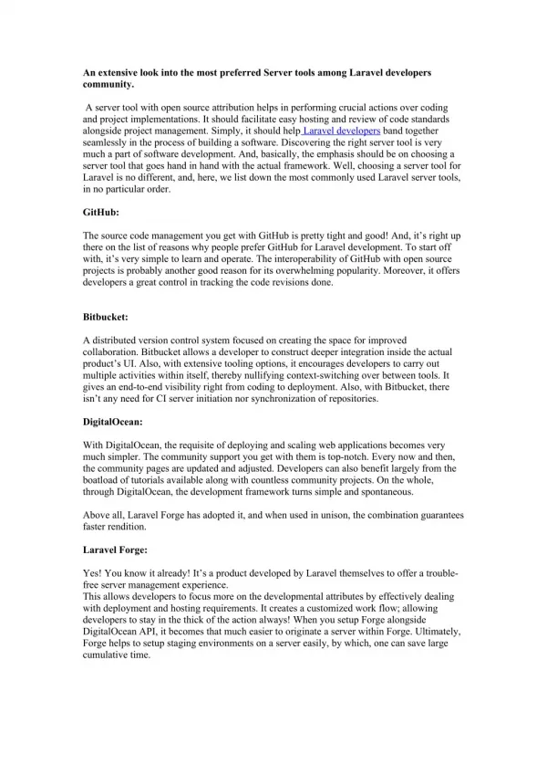 Top Server Tools of Laravel Community