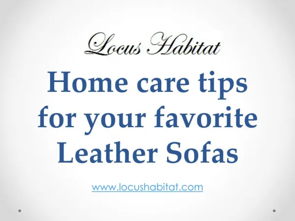 Leather Sofas - www.locushabitat.com