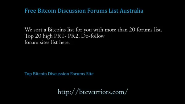 Bitcoin Earning Discussion Communities Australia