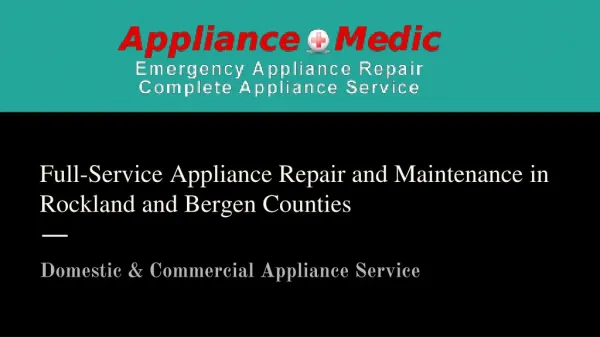 Appliance Repair Services | Appliance Medic