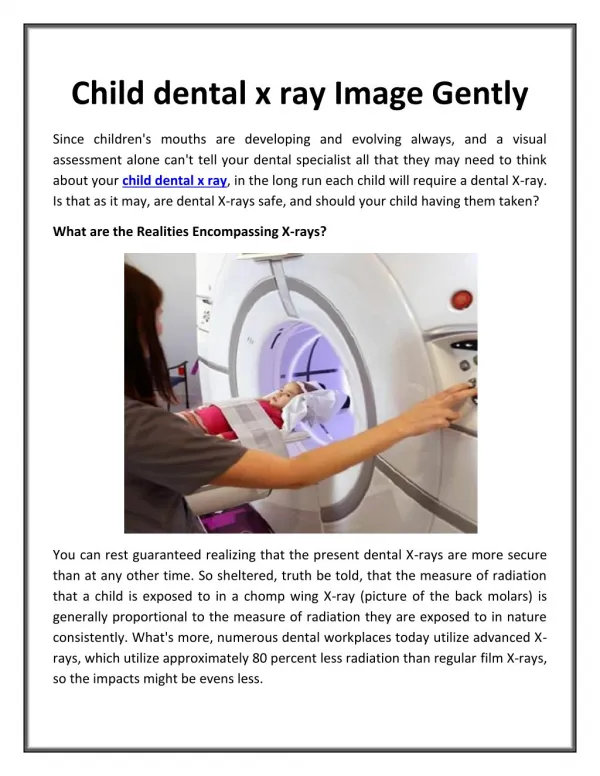 Child dental x ray Image Gently