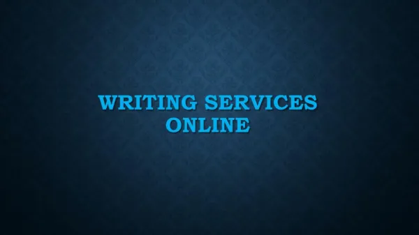 Writing Services Online