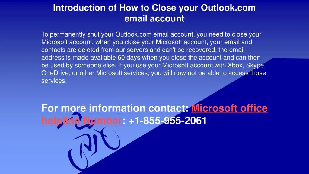 introduction of how to close your outlook com email account