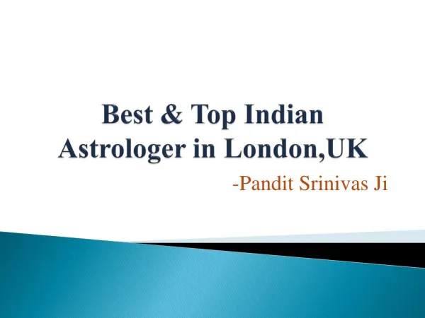 & Top Indian Vedic Astrologer in London, UK