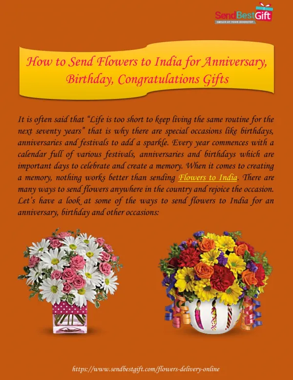 How to Send Flowers to India for Anniversary, Birthday, Congratulations Gifts | SendBestGift.com Blog