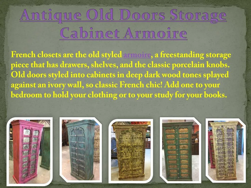 antique old doors storage cabinet armoire