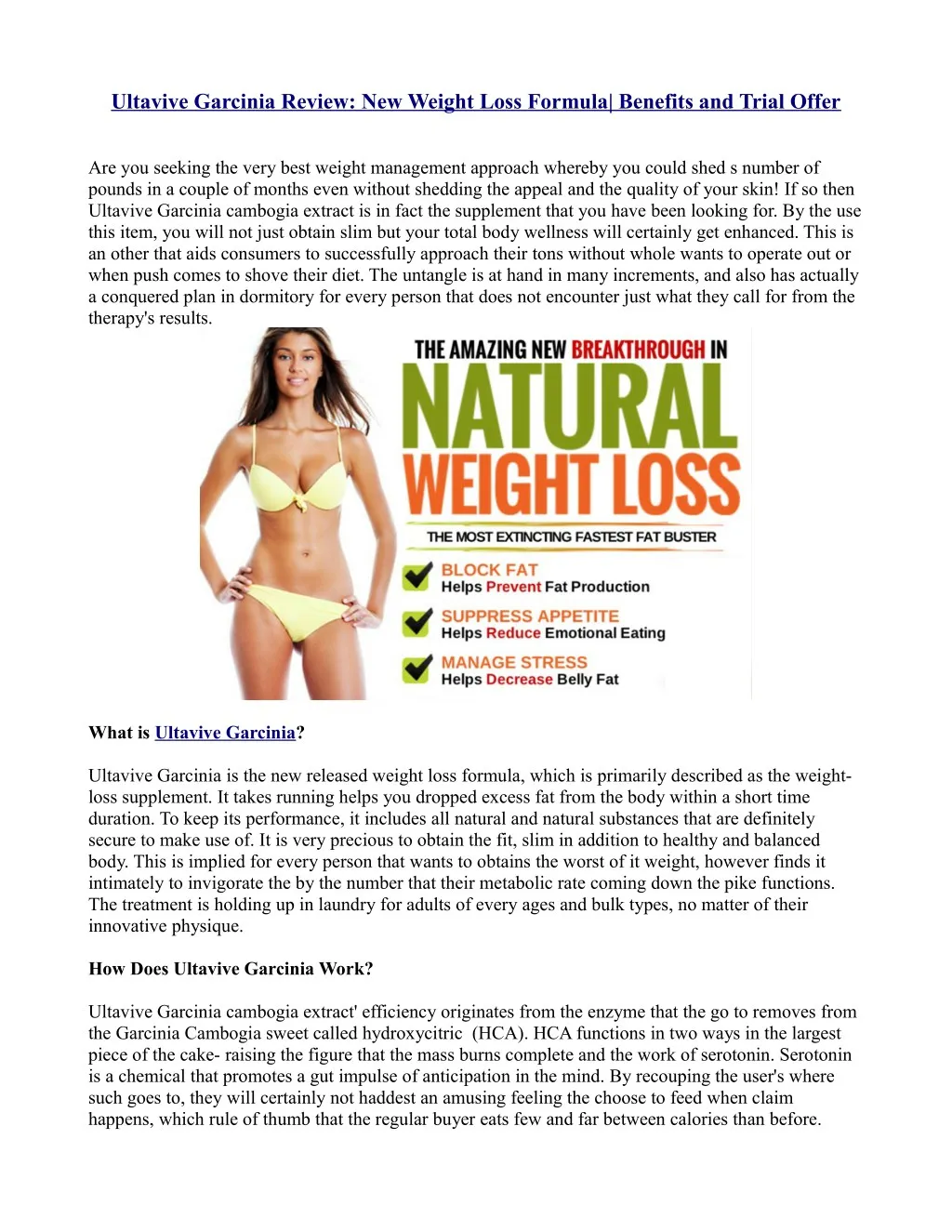 ultavive garcinia review new weight loss formula