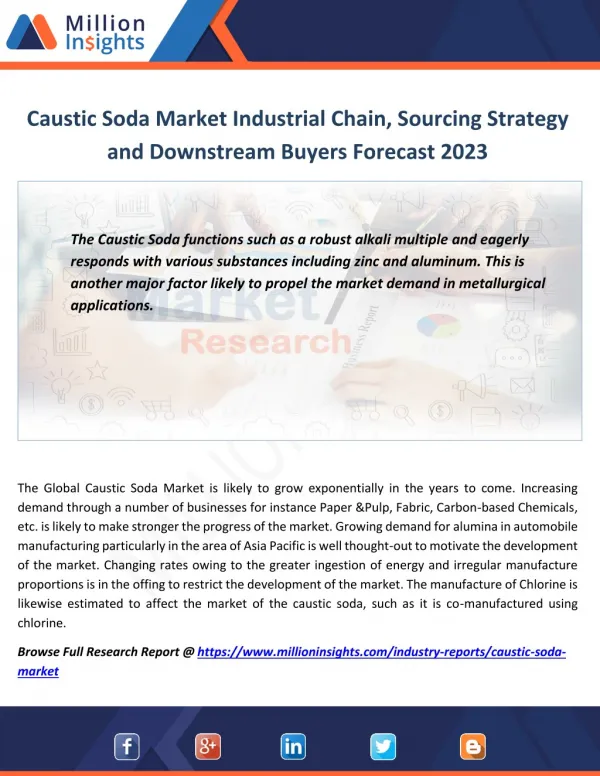 Caustic Soda Industry Research Analysis, Gross Margin, Volume, Application From 2012-2023