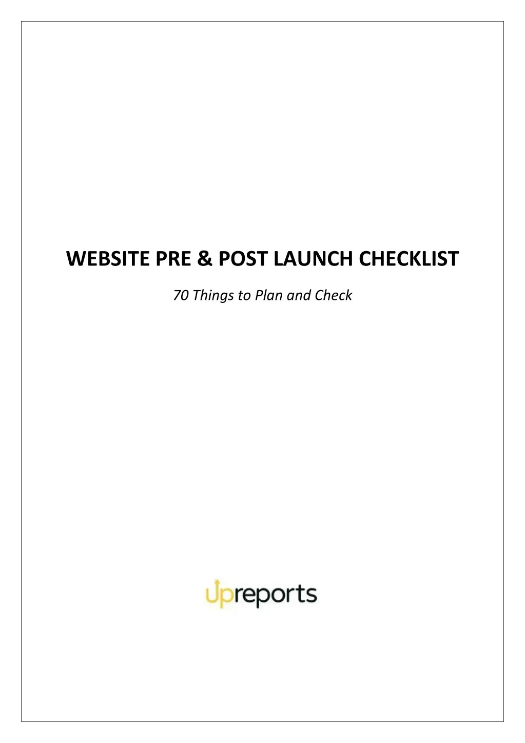 website pre post launch checklist