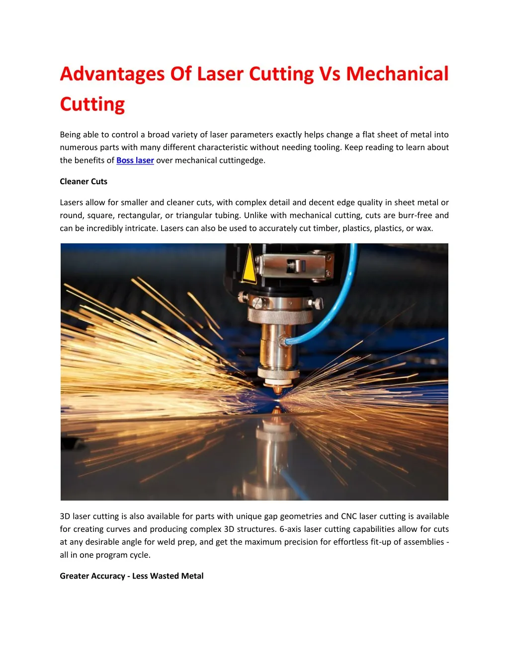 advantages of laser cutting vs mechanical cutting