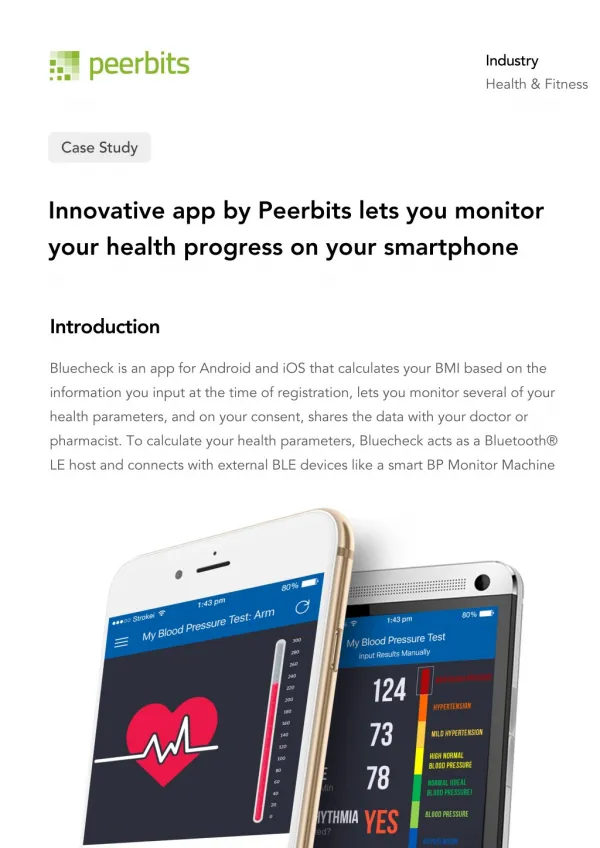 Monitor your health on the go with Bluecheck powered by Bluetooth LE