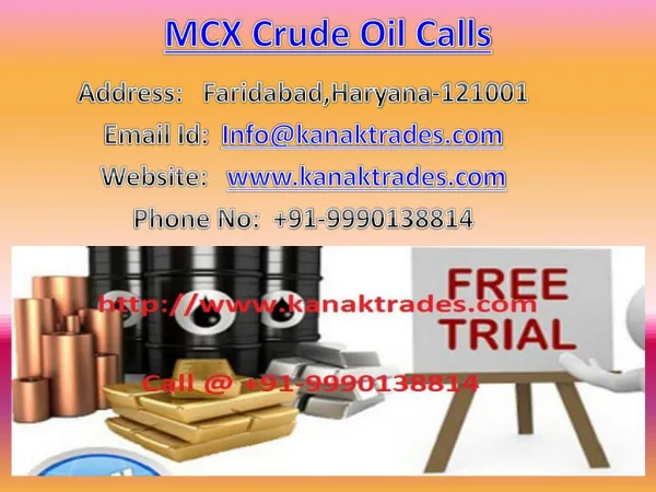 SEBI Registered MCX Commodity Tips Provider Company - Kanak Trades