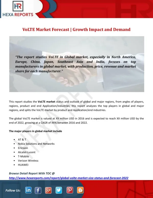 VoLTE Market Forecast | Growth Impact and Demand