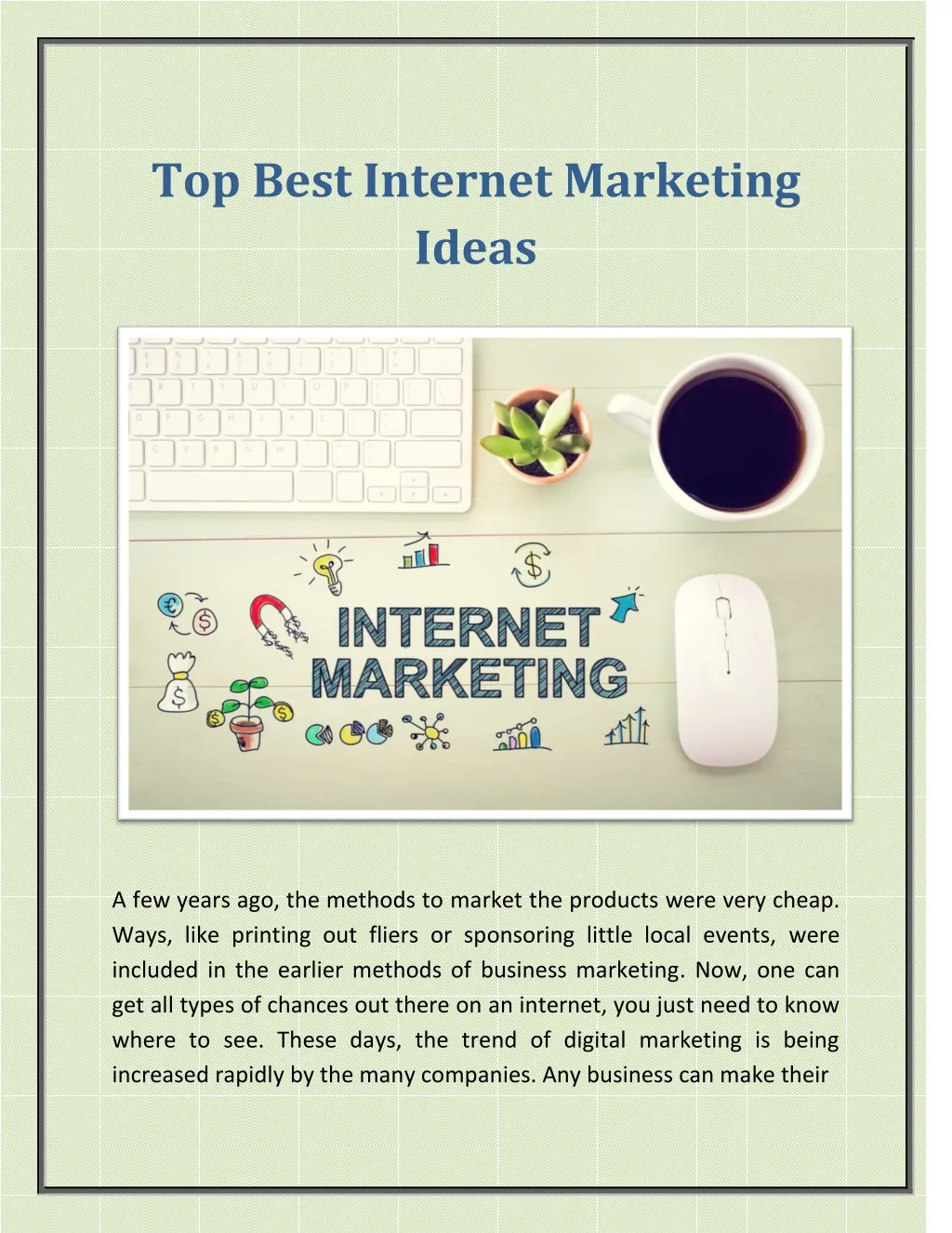 top best internet marketing ideas