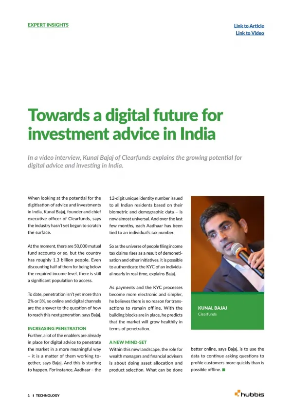 Towards a Digital Future for Investment Advice in India