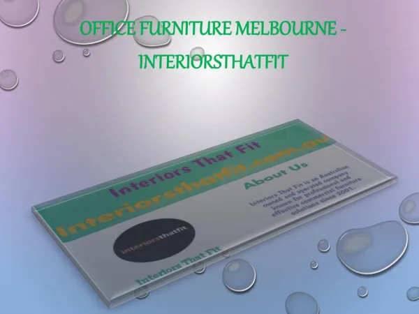 Office Furniture Melbourne - Interiorsthatfit