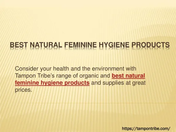 Best Natural Feminine Hygiene Products