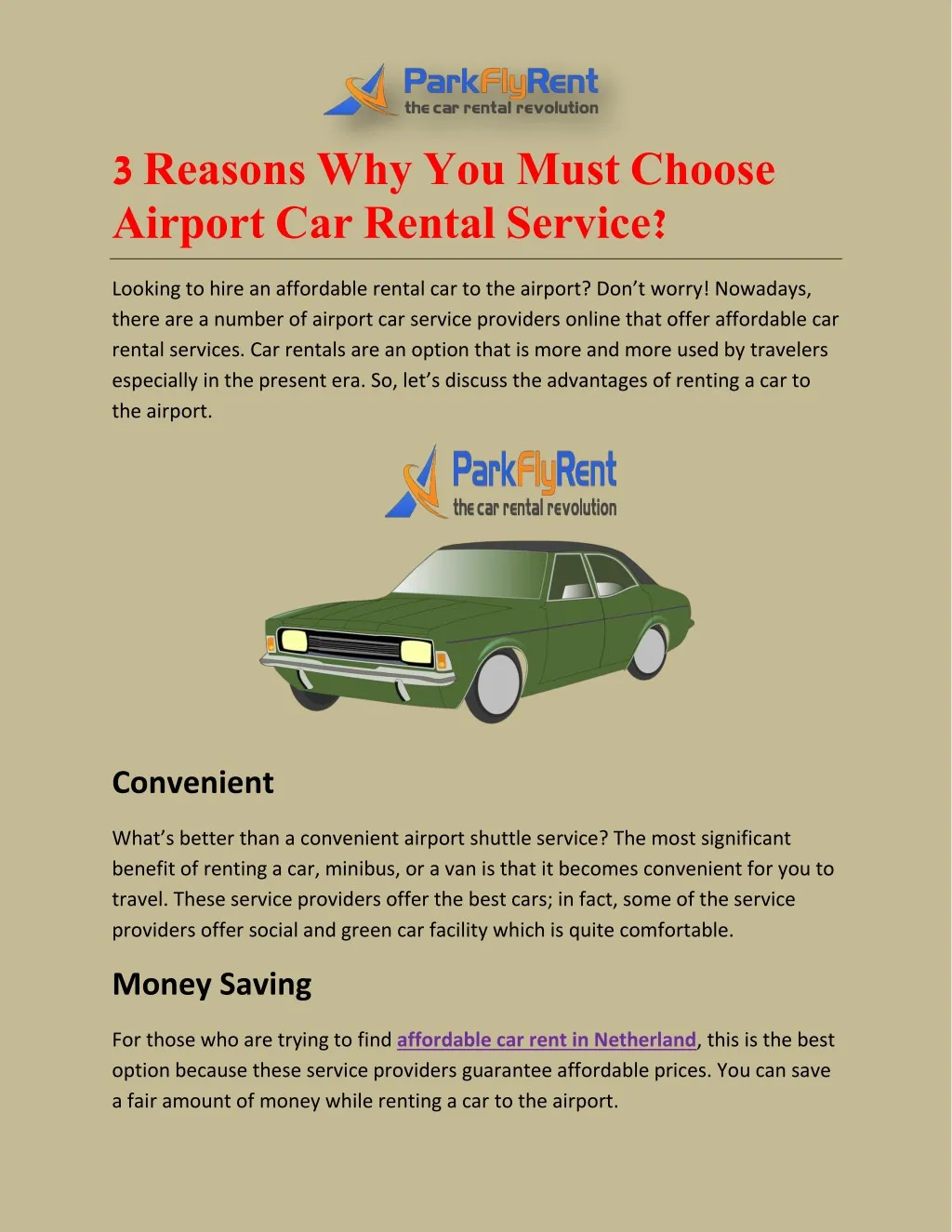 3 reasons why you must choose airport car rental