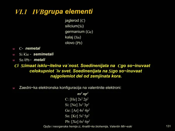 VI.1 IVB grupa elementi
