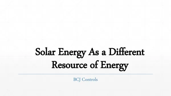 Solar Energy As a Different Resource of Energy - Solar Protection Relay