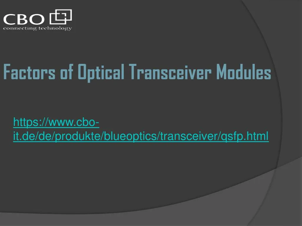 factors of optical transceiver modules