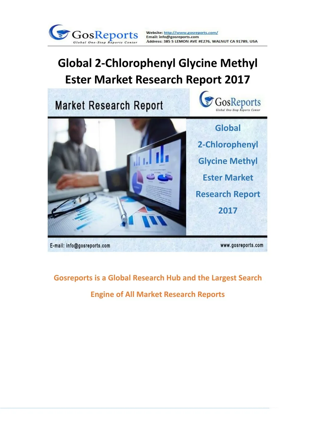 global 2 chlorophenyl glycine methyl ester market