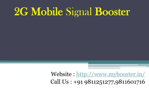 2G Mobile Siganl Booster in India