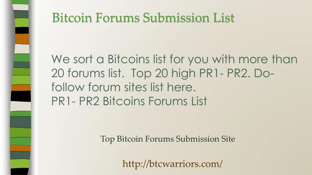 top bitcoin forums submission site http btcwarriors com