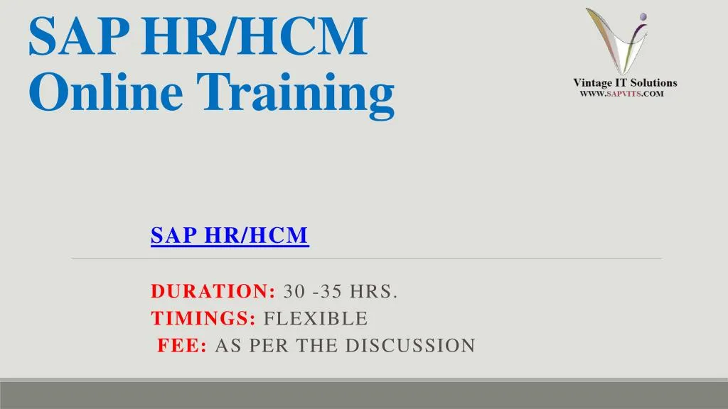 sap hr hcm online training