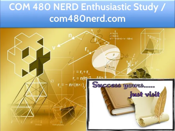 COM 480 NERD Enthusiastic Study / com480nerd.com
