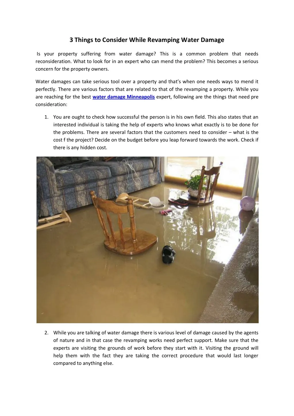 3 things to consider while revamping water damage