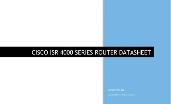 Cisco ISR 4000 Series Router Datasheet