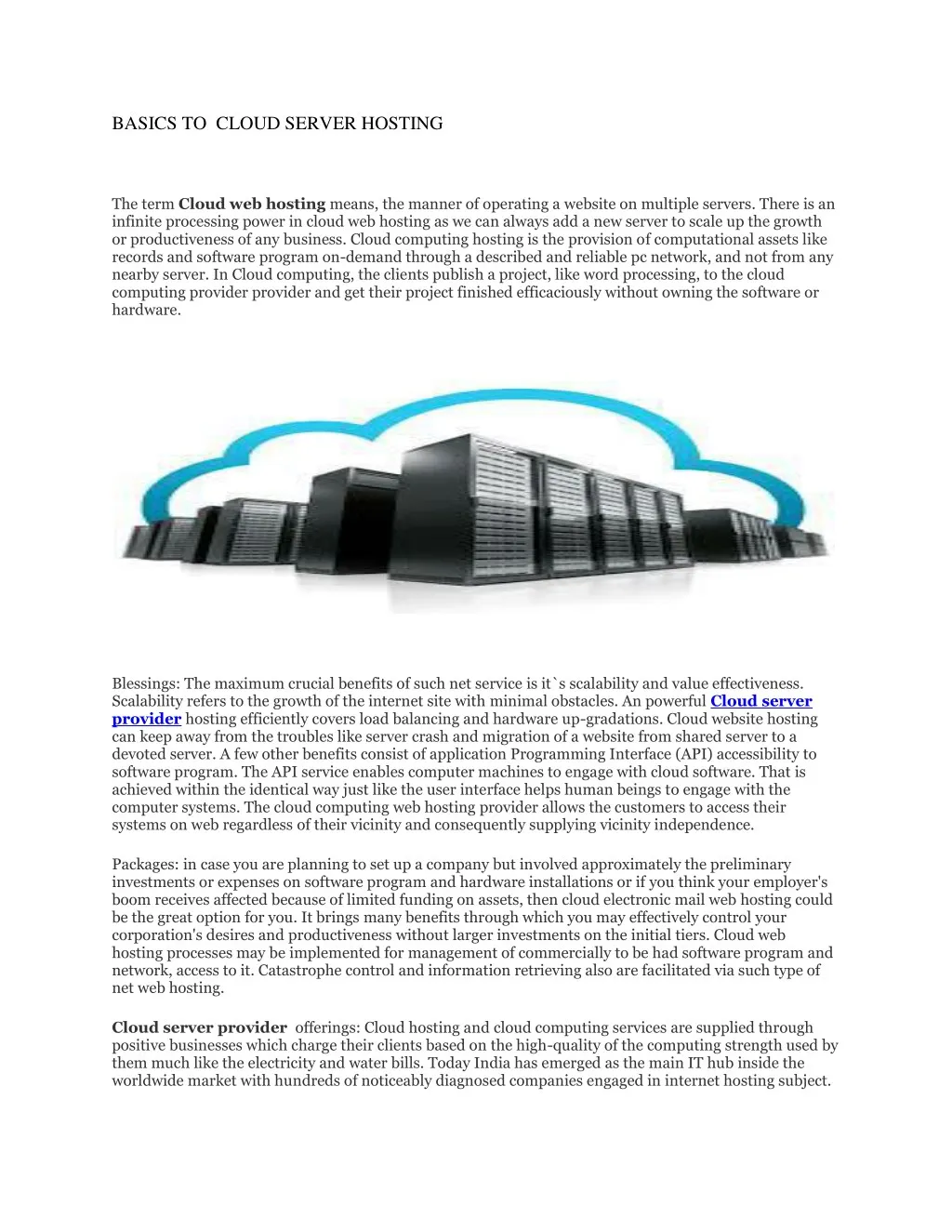 basics to cloud server hosting