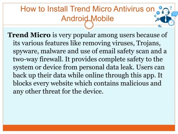 How to Install Trend Micro Antivirus on Android Mobile?
