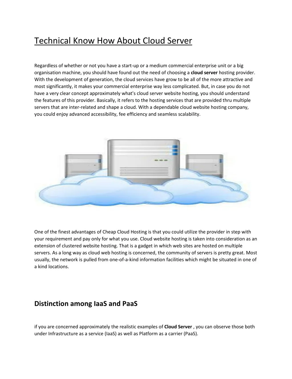 technical know how about cloud server