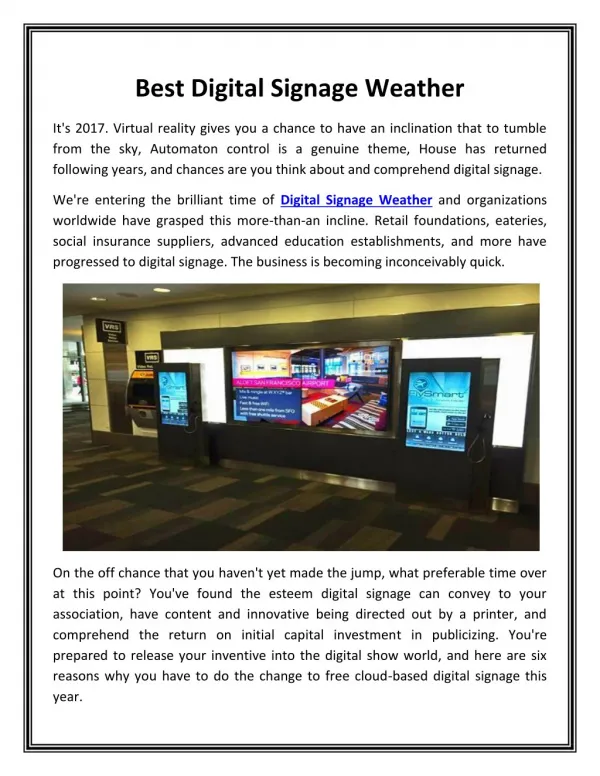 Best Digital Signage Weather_Dynasign