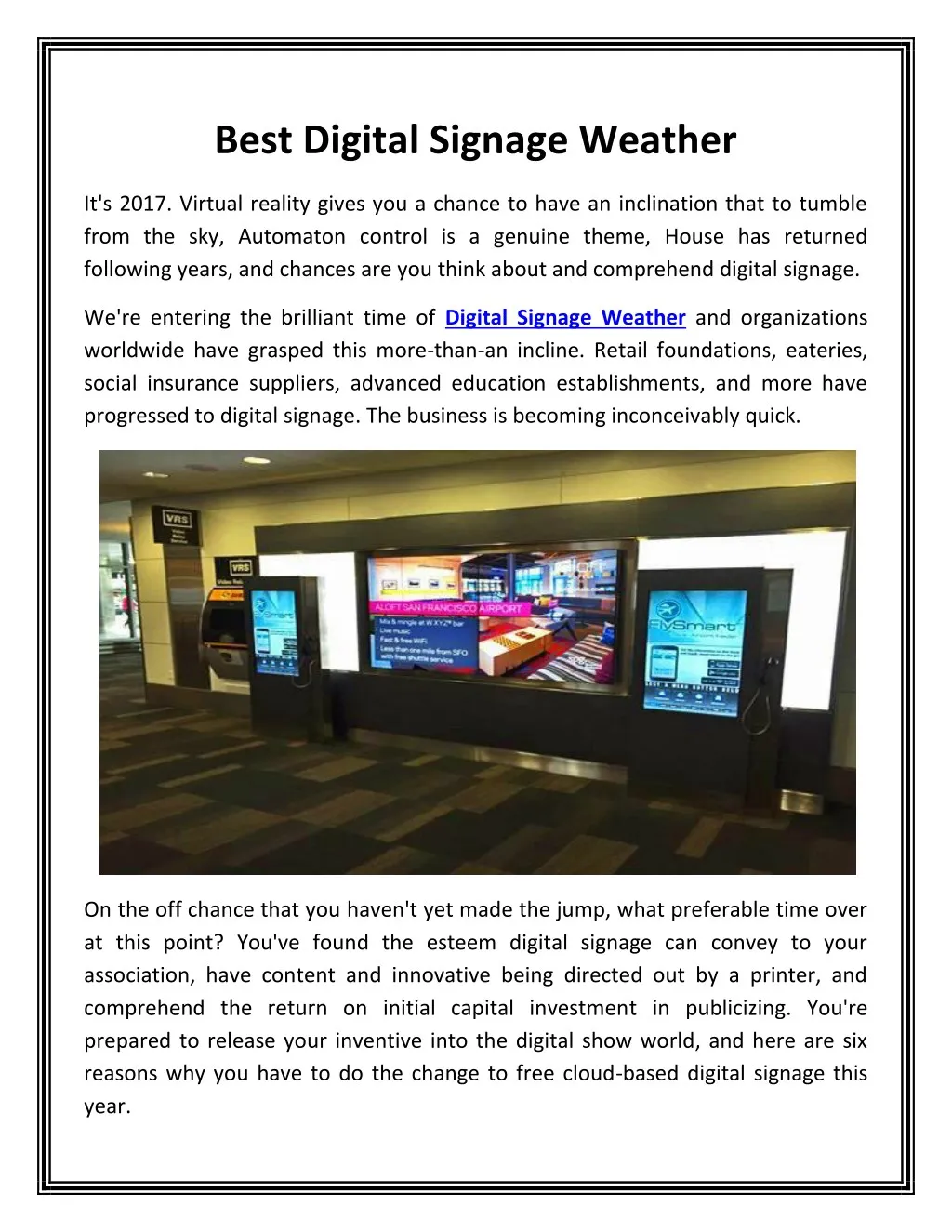 best digital signage weather