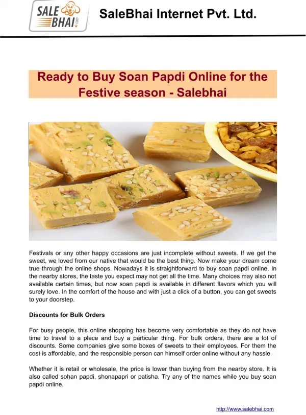 Ready to Buy Soan Papdi Online for the Festive season