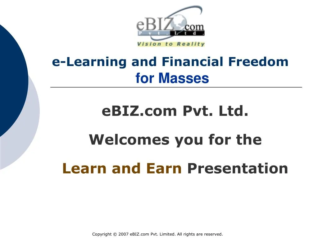 e learning and financial freedom for masses
